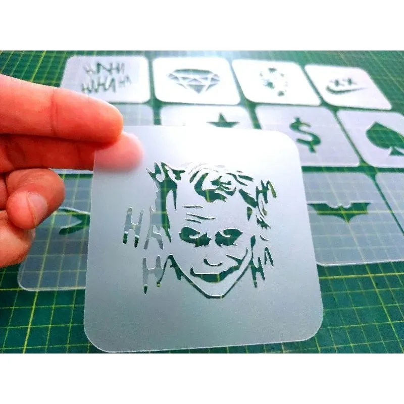 12 Stencils Capilar Molde vazado para barbearia Pintura em cabelo 12 Stencils Capilar Molde vazado para barbearia Pintura em cabelo