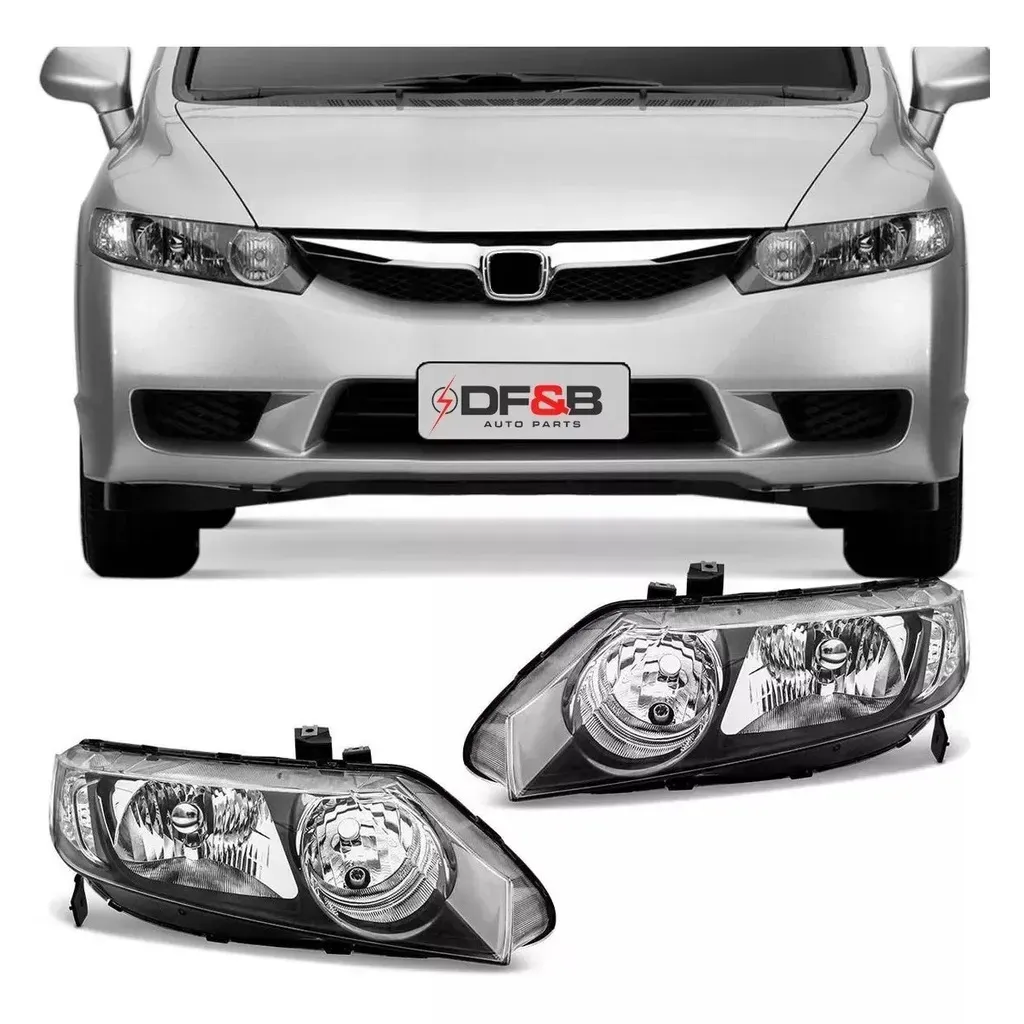Par Farol New Honda Civic Modelo 2007 A 2008 2009 2010 2011 Par Farol New Honda Civic Modelo 2007 A 2008 2009 2010 2011