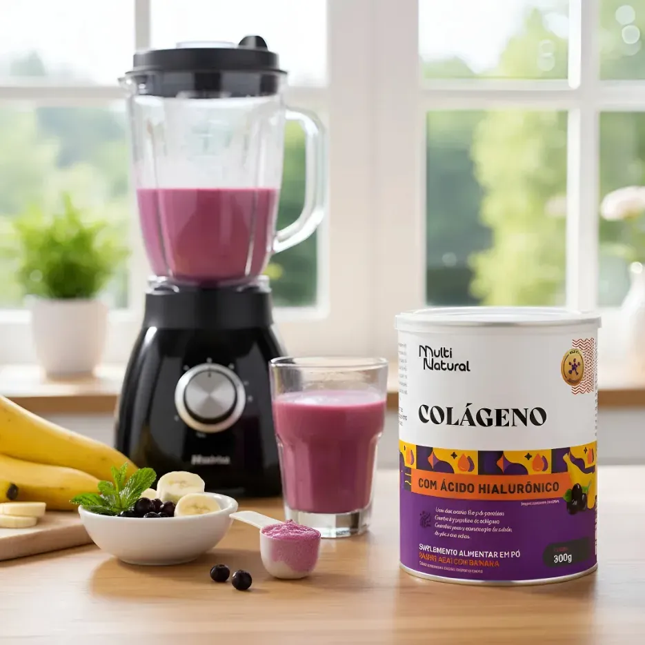 COLÁGENO COM ÁCIDO HIALURÔNICO AÇAÍ COM BANANA 300g COLÁGENO COM ÁCIDO HIALURÔNICO AÇAÍ COM BANANA 300g