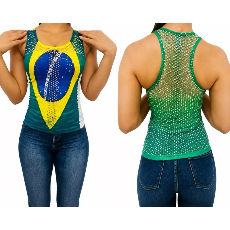 Blusinha Regata Vazada Do Brasil | Tamanho Único | Copa Do Mundo, Bandeira, Futebol, Jogos, Seleção Brasileira, Feminina Blusinha Regata Vazada Do Brasil | Tamanho Único | Copa Do Mundo, Bandeira, Futebol, Jogos, Seleção Brasileira, Feminina