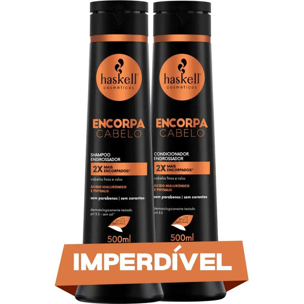 Shampoo e Condicionador 500ml Encorpa Cabelo Haskell Kit Shampoo e Condicionador 500ml Encorpa Cabelo Haskell Kit