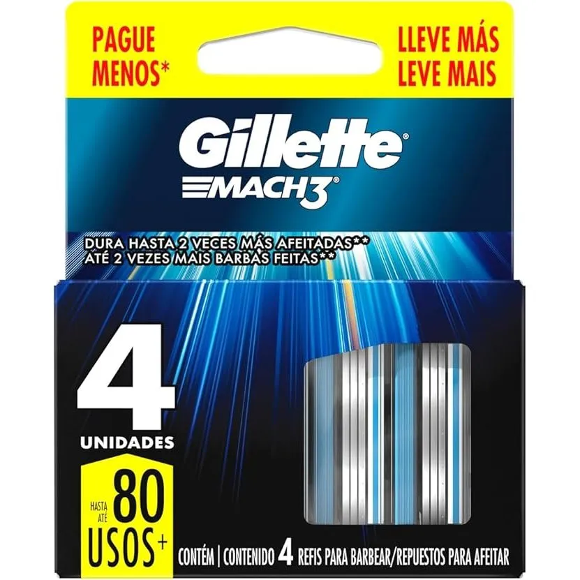 Gillette Refil Para Barbear Mach3 Leve 4 Pague 3 Gillette Refil Para Barbear Mach3 Leve 4 Pague 3