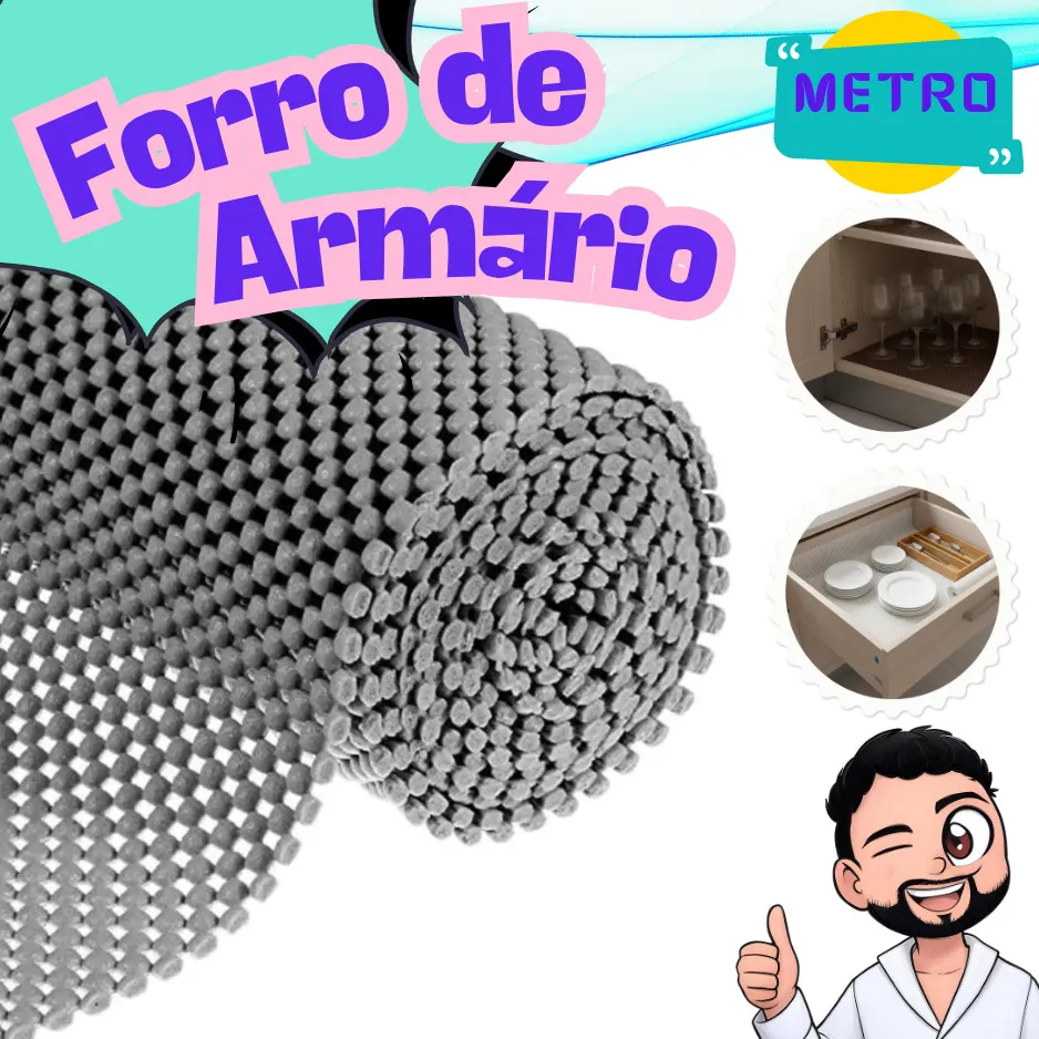 Forro Antiderrapante Para ArmáRio, Gaveta, Geladeira E Guarda Roupas, Impermeável,Lavável Rolo Metro Forro Antiderrapante Para ArmáRio, Gaveta, Geladeira E Guarda Roupas, Impermeável,Lavável Rolo Metro