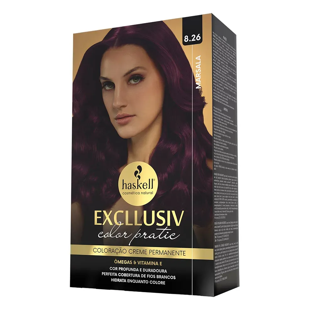 Kit Color Pratic 8.26 - Marsala Haskell Kit Color Pratic 8.26 - Marsala Haskell