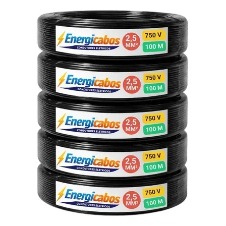 Cabo Flexível 2,5mm Rolo 100m Unipolar 750v Cabo Flexível 2,5mm Rolo 100m Unipolar 750v