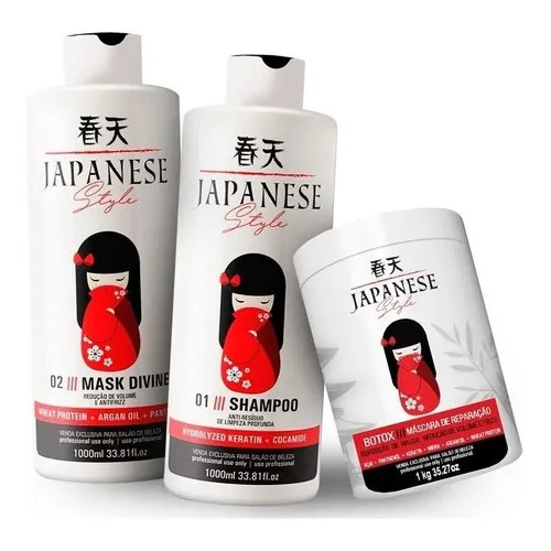 kit definitiva japonesa style litro + btox japones reparaçao 1kilo kit definitiva japonesa style litro + btox japones reparaçao 1kilo