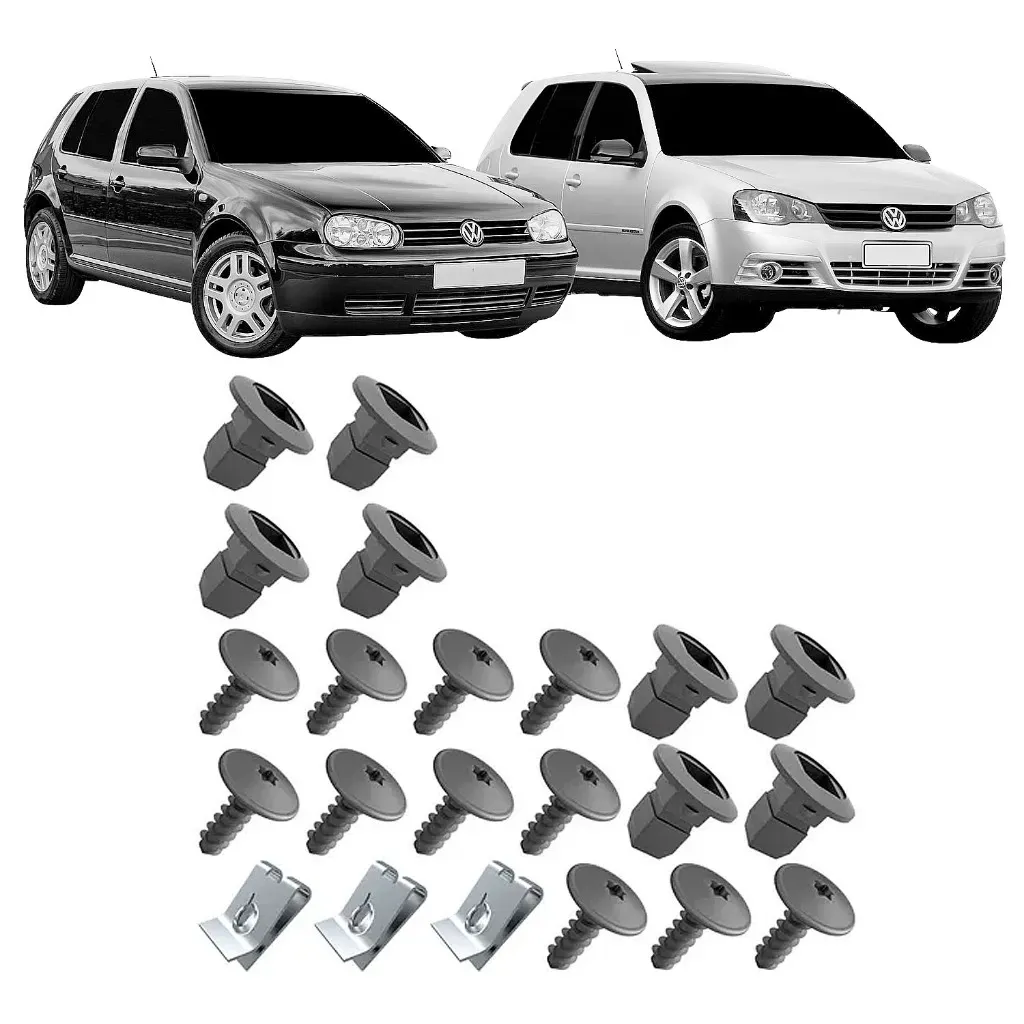 Kit 22 Presilhas Grampo Parabarro Dianteiro Golf 1998 a 2008 Fixação Paralama Kit 22 Presilhas Grampo Parabarro Dianteiro Golf 1998 a 2008 Fixação Paralama