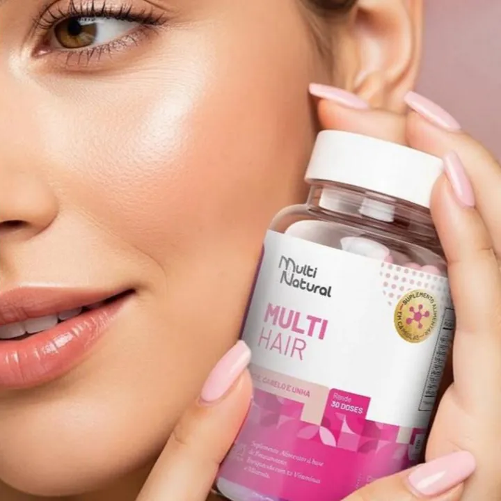 Colágeno + Biotina Multi Hair Pote 30 Capsulas Pele Cabelo e Unhas - Multi Natural Colágeno + Biotina Multi Hair Pote 30 Capsulas Pele Cabelo e Unhas - Multi Natural