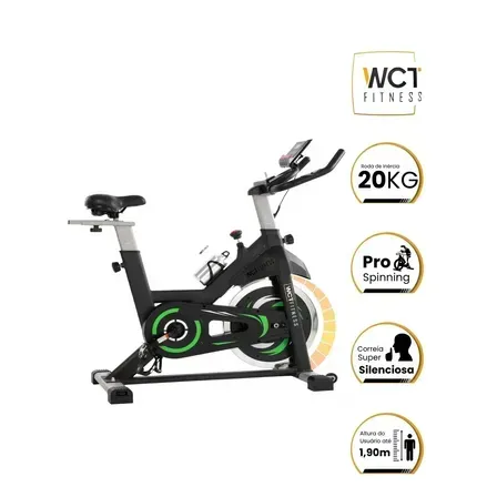 Bicicleta Ergométrica Spinning 20kg Wct Fitness Cor Preto/Verde Bicicleta Ergométrica Spinning 20kg Wct Fitness Cor Preto/Verde
