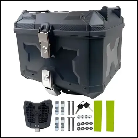 Bauleto Baú Moto 45 Litros Universal Forro E Base Reforçado Cor Preto Bauleto Baú Moto 45 Litros Universal Forro E Base Reforçado Cor Preto