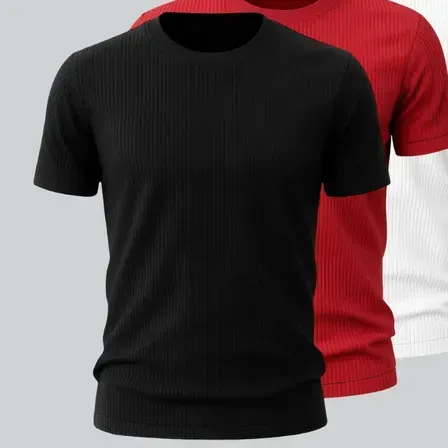 Kit 4 Camisetas Canelada Americana Masculina Ribana Premium Kit 4 Camisetas Canelada Americana Masculina Ribana Premium