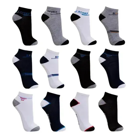 Kit 12 Pares Meia Masculino Cano Curto Soquete Varias Cores Sortidas Liso Único Kit 12 Pares Meia Masculino Cano Curto Soquete Varias Cores Sortidas Liso Único