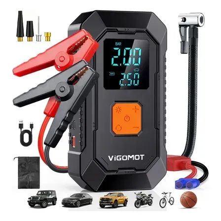 Auxiliar Partida Portátil Veicular Compressor Ar Emergência Auxiliar Partida Portátil Veicular Compressor Ar Emergência