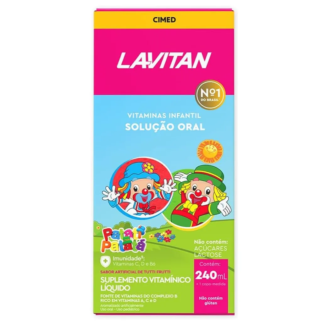 Lavitan Kids 240ml Cimed Vitaminas Infantil Sabor Tutti-Frutti Original Lavitan Kids 240ml Cimed Vitaminas Infantil Sabor Tutti-Frutti Original