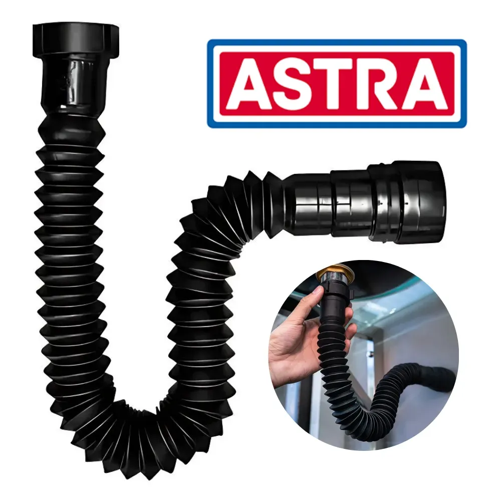 Sifão Sanfonado Preto Ajustável Extensivo Flexível Pia Banheiro Cozinha Black - Astra Sifão Sanfonado Preto Ajustável Extensivo Flexível Pia Banheiro Cozinha Black - Astra
