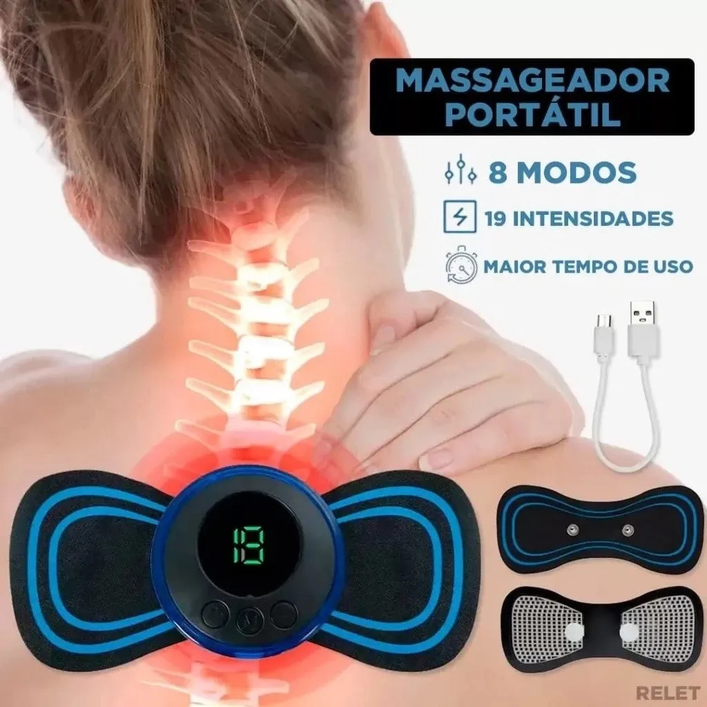 Massageador Relaxante Portátil para Corpo e Pescoço, 8 Modos e 19 Intensidades maravilha Massageador Relaxante Portátil para Corpo e Pescoço, 8 Modos e 19 Intensidades maravilha