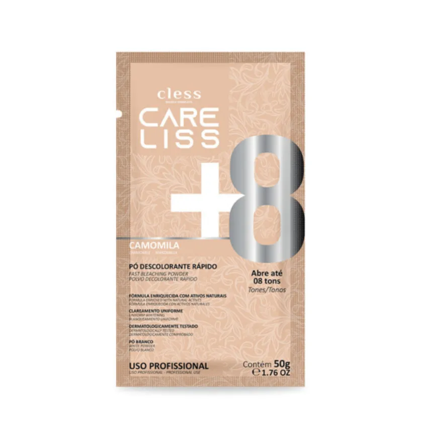 Pó Descolorante Care Liss Camomila +8 Tons 50g Clareamento Capilar Profissional Envelope Pó Descolorante Care Liss Camomila +8 Tons 50g Clareamento Capilar Profissional Envelope