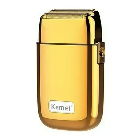 Barbeador Elétrico Kemei KM-TX1 Dourado Profissional Sem Fio Barbeador Elétrico Kemei KM-TX1 Dourado Profissional Sem Fio