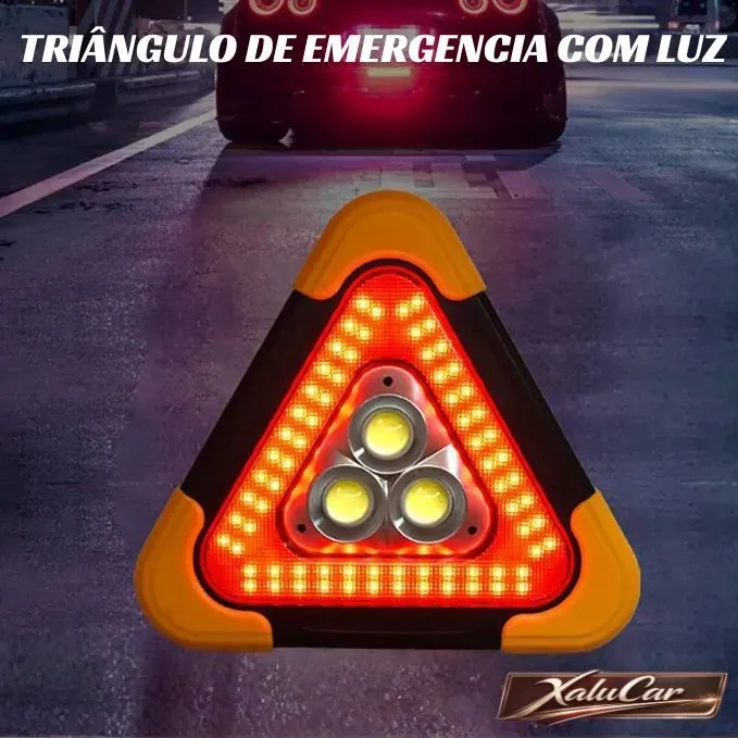 Triângulo de Emergência Automotivo Eletrônico com Iluminação e Alerta LED e Carregamento Solar Triângulo de Emergência Automotivo Eletrônico com Iluminação e Alerta LED e Carregamento Solar