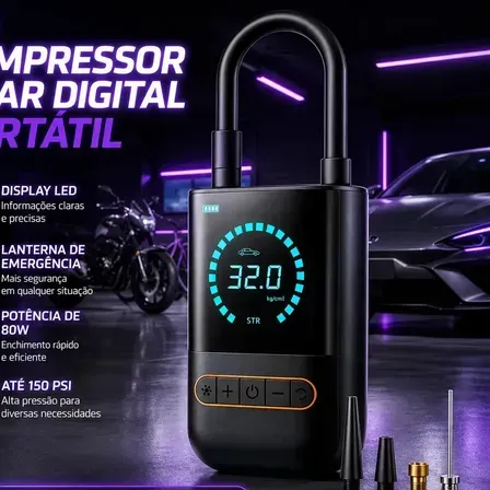 Compressor de Ar Portátil Blackone 150 psi Bateria 4000mah Para Veículos Compressor de Ar Portátil Blackone 150 psi Bateria 4000mah Para Veículos