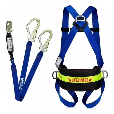Life Cintos cinto 3 pontos e talabarte com abs y altura segurança epi cor azul tamanho unico Life Cintos cinto 3 pontos e talabarte com abs y altura segurança epi cor azul tamanho unico