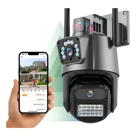 Câmera IP VLX P11 8MP 4K de Lente Dupla PTZ com Sirene e Wi-Fi Câmera IP VLX P11 8MP 4K de Lente Dupla PTZ com Sirene e Wi-Fi
