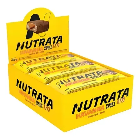 Barra de Proteína Nutrata Whey Grego Havanna de Doce de Leite - Kit 12 Unidades Barra de Proteína Nutrata Whey Grego Havanna de Doce de Leite - Kit 12 Unidades