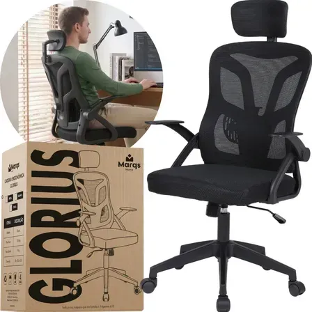 Cadeira De Escritorio Ergonomica Nr17 Glorious Marqs Home Giratoria Resistente Reforçada 180kg Confortavel Reuniao Mesh Preta Cadeira De Escritorio Ergonomica Nr17 Glorious Marqs Home Giratoria Resistente Reforçada 180kg Confortavel Reuniao Mesh Preta