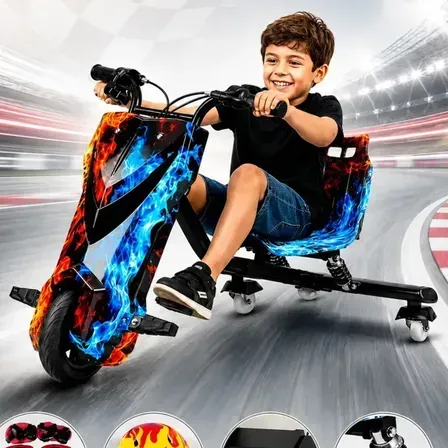 Triciclo Eletrico Drift Grande 350w 36v Suporta 90kg +brinde Gelo E Fogo Triciclo Eletrico Drift Grande 350w 36v Suporta 90kg +brinde Gelo E Fogo