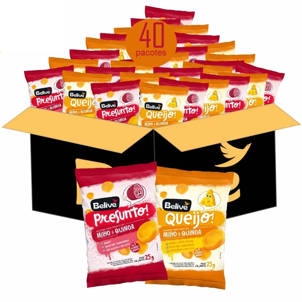 Kit Lanche Escolar Salgadinho Saudável BELIVE (40 pacotes) Kit Lanche Escolar Salgadinho Saudável BELIVE (40 pacotes)