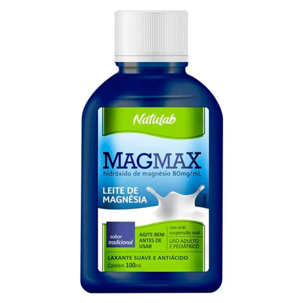 Leite de Magnésio Magmax Tradicional Suspensão Oral 100ml Leite de Magnésio Magmax Tradicional Suspensão Oral 100ml
