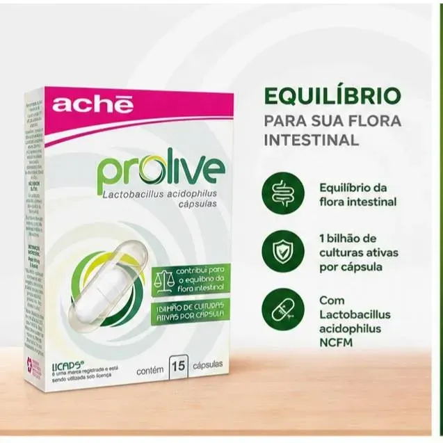 Probiótico Prolive 15 Cápsulas | Lactobacillus Acidophilus NCFM Probiótico Prolive 15 Cápsulas | Lactobacillus Acidophilus NCFM