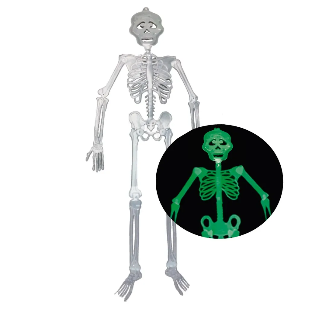 Esqueleto Neon Brilha No Escuro 90cm Festa Halloween Esqueleto Neon Brilha No Escuro 90cm Festa Halloween