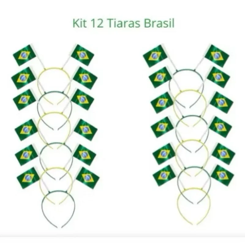 KIT 12 TIARAS COM BANDEIRA DE TECIDO | ARQUINHO | COPA DO MUNDO | BRASIL | BRAZIL | SELEÇÃO | FUTEBOL | JOGO | FANTASIA KIT 12 TIARAS COM BANDEIRA DE TECIDO | ARQUINHO | COPA DO MUNDO | BRASIL | BRAZIL | SELEÇÃO | FUTEBOL | JOGO | FANTASIA