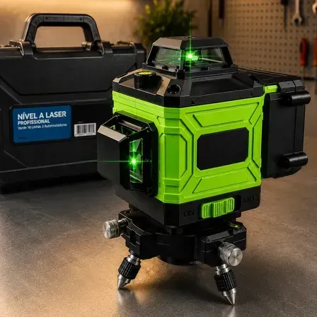 Nível Laser 12 Linhas Verde 30m Recarregável C/ Controle Pro Nível Laser 12 Linhas Verde 30m Recarregável C/ Controle Pro