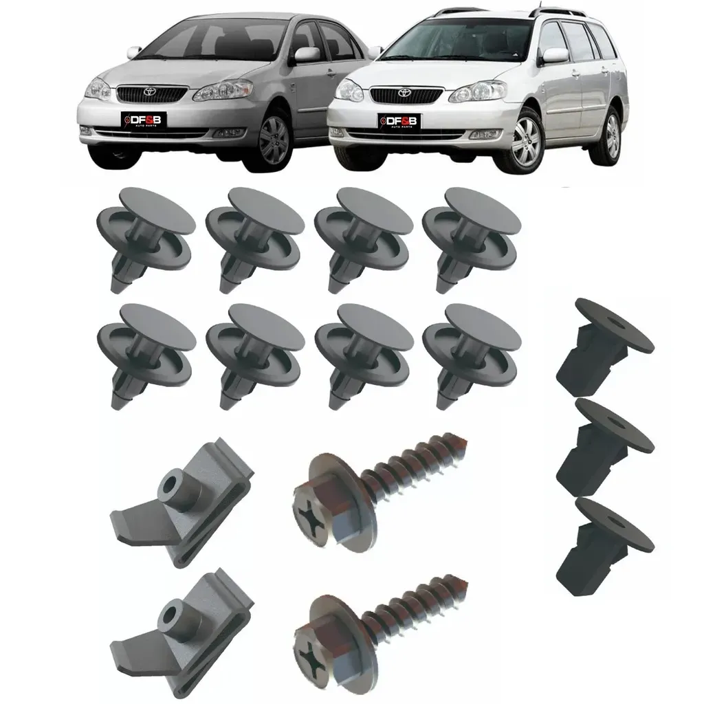 Kit 15 Presilhas Parabarro Dianteiro Corolla Fielder 2002 a 2009 Fixador Plástico Kit 15 Presilhas Parabarro Dianteiro Corolla Fielder 2002 a 2009 Fixador Plástico
