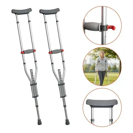Par Muleta Axilar 3 Em 1 Altura Ajustável Sc602 Hidrolight Cinza Par Muleta Axilar 3 Em 1 Altura Ajustável Sc602 Hidrolight Cinza