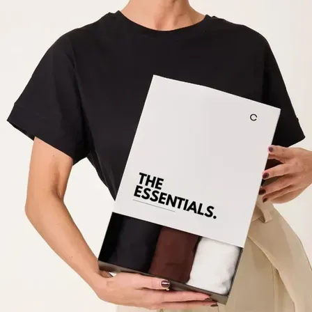 Kit 3 T-shirts Oversized Classic Algodão Cléa Store Kit 3 T-shirts Oversized Classic Algodão Cléa Store