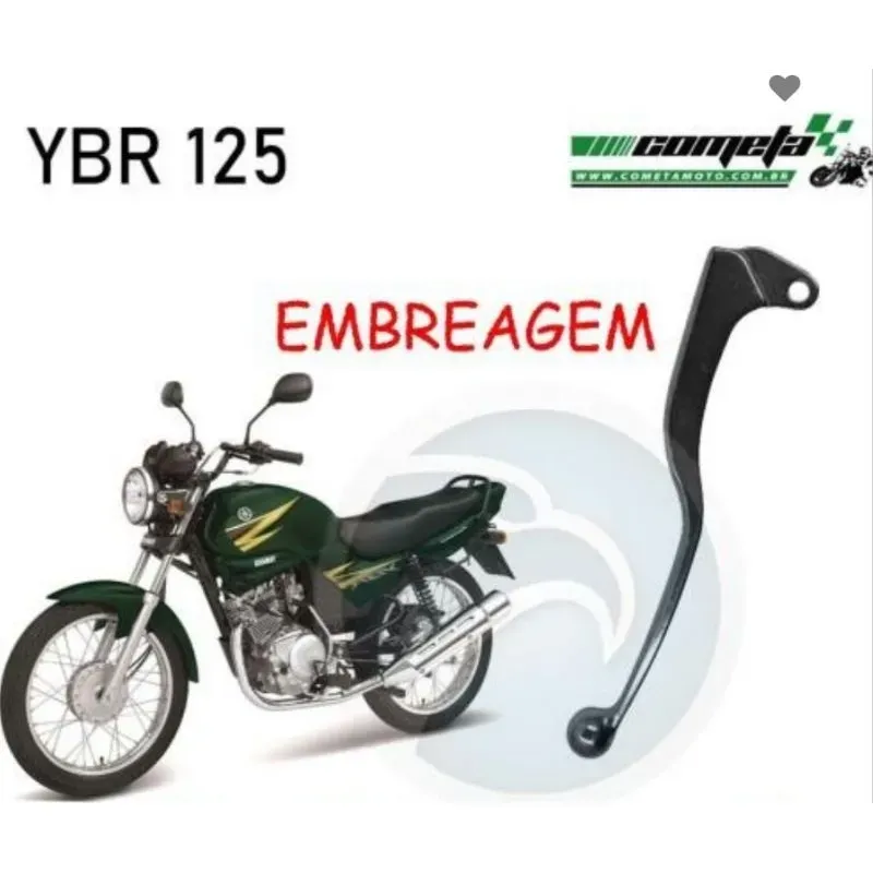 Manete Embreagem YBR 125 Preto Cromado Polido Longo Manete Embreagem YBR 125 Preto Cromado Polido Longo