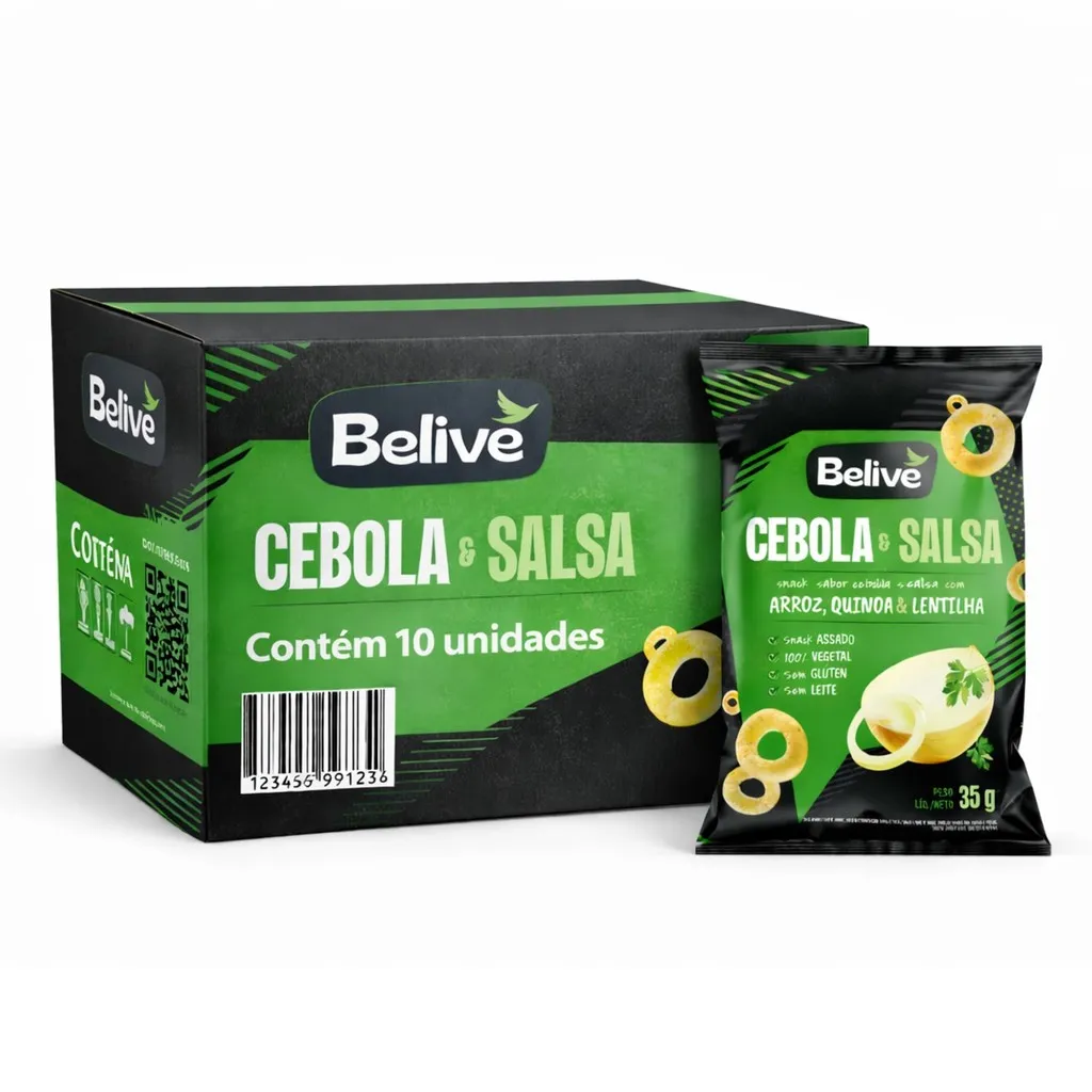 Kit 10 Snack Multigrãos Cebola, Salsa e Lentilha BELIVE 35g Kit 10 Snack Multigrãos Cebola, Salsa e Lentilha BELIVE 35g