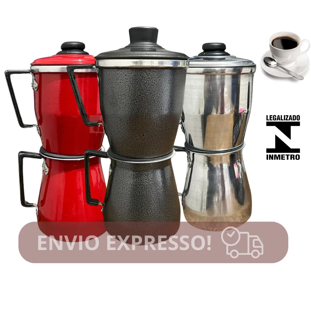 cafeteira italiana pequena aluminio, vermelha ou preta 1 litro - panela de café multicores cafeteira italiana pequena aluminio, vermelha ou preta 1 litro - panela de café multicores