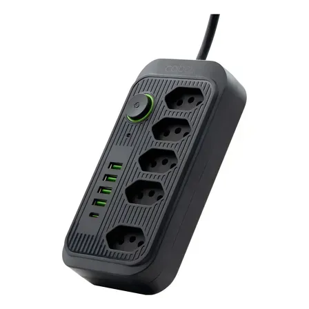 Extensão Coibeu Wkc-541 10 Tomadas 2m 4 Usb Bivolt Extensão Coibeu Wkc-541 10 Tomadas 2m 4 Usb Bivolt