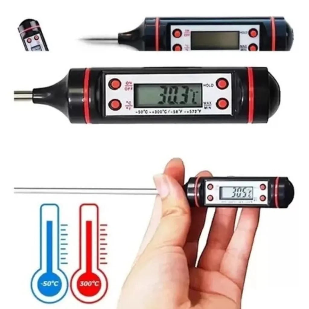 Termômetro Culinário Tipo Espeto Digital De Cozinha Profissional Carne Chocolate Bolo Termômetro Culinário Tipo Espeto Digital De Cozinha Profissional Carne Chocolate Bolo