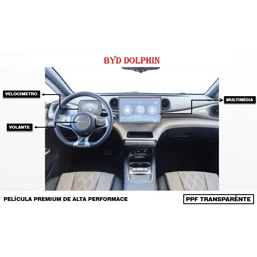Película Multimídia, Velocímetro E Volante Byd Dolphin Película Multimídia, Velocímetro E Volante Byd Dolphin
