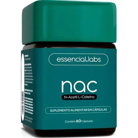 NAC 600mg - Fórmula Exclusiva com Máxima Concentração e Pureza - N-Acetil L-Cisteína - 60 Cápsulas NAC 600mg - Fórmula Exclusiva com Máxima Concentração e Pureza - N-Acetil L-Cisteína - 60 Cápsulas