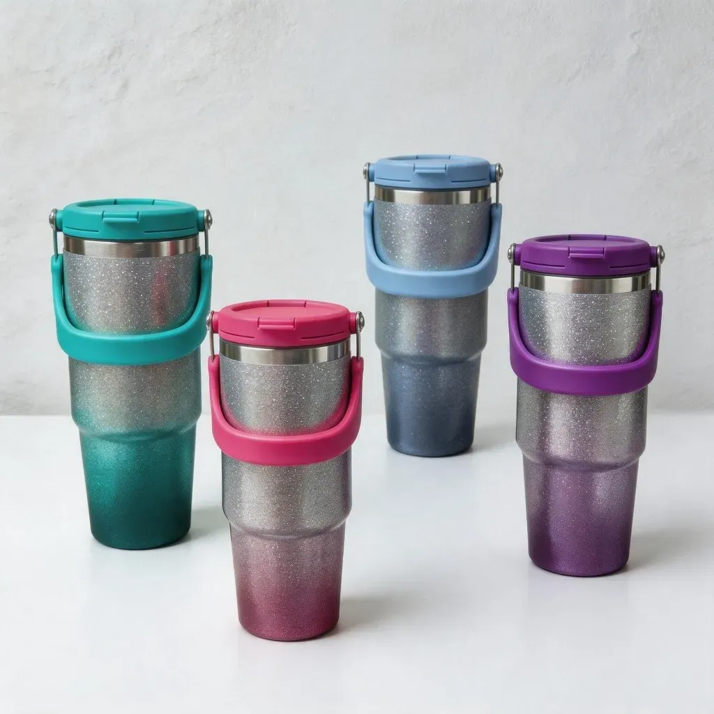 Copo Térmico Aço Inox com canudo parede dupla a vácuo quente e frio 900ml brinlhante diamante QUALIDADE Copo Térmico Aço Inox com canudo parede dupla a vácuo quente e frio 900ml brinlhante diamante QUALIDADE