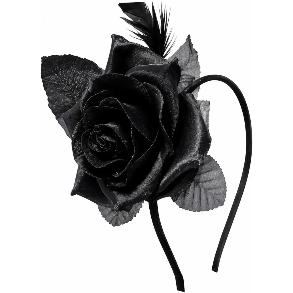 Tiara Arco Para Cabelo Flores De Rosas Preto Tiara Arco Para Cabelo Flores De Rosas Preto
