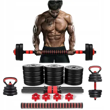 Kit Halteres Barra E Anilhas Musculação Kettlebell Ajustáveis Peso Academia 15kg Kit Halteres Barra E Anilhas Musculação Kettlebell Ajustáveis Peso Academia 15kg