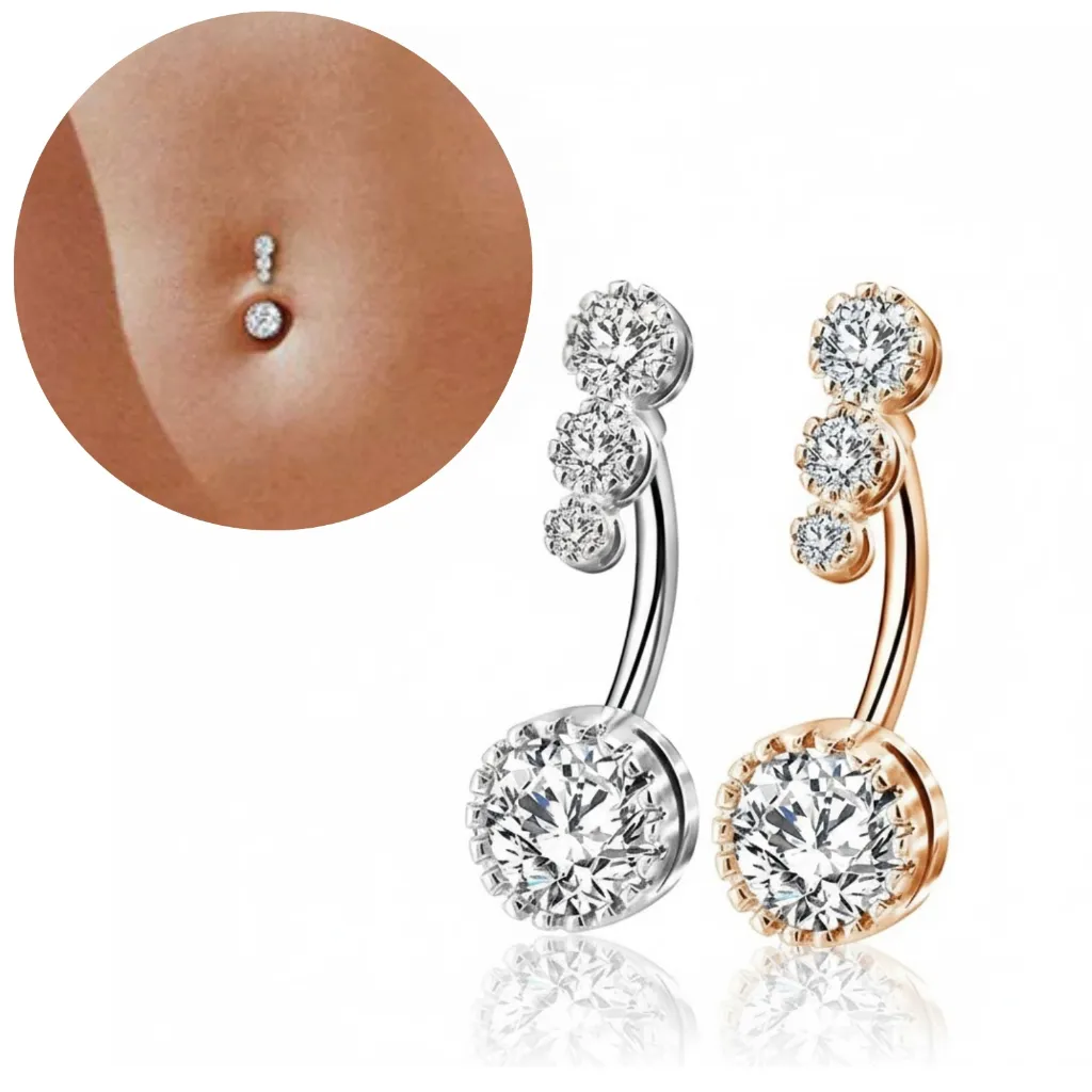 Piercing Umbigo Redondo Ponto de Luz Zircônia Aço Cirúrgico Dourado Prata Acessórios Feminino Anti Alérgico Piercing Umbigo Redondo Ponto de Luz Zircônia Aço Cirúrgico Dourado Prata Acessórios Feminino Anti Alérgico