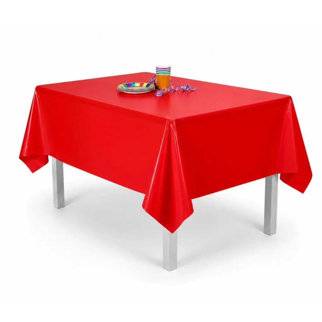Toalha De Mesa Pvc Vermelha Retangular 137x183cm Festa Vermelho Quadrado Toalha De Mesa Pvc Vermelha Retangular 137x183cm Festa Vermelho Quadrado